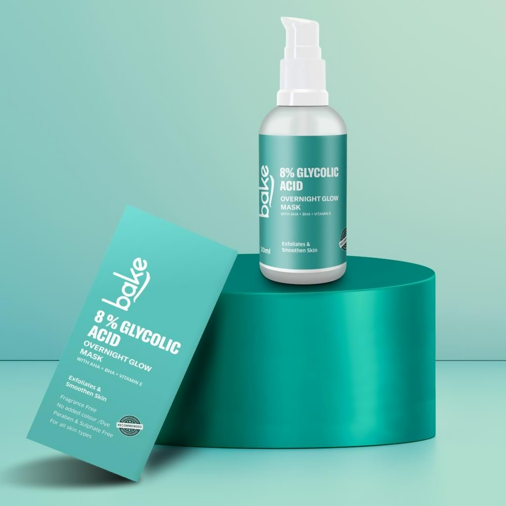 Bake 8% Glycolic Acid Overnight Glow Mask Serum | Swadesiicart
