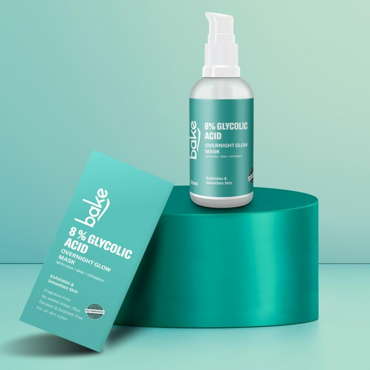 Bake 8% Glycolic Acid Overnight Glow Mask Serum | Swadesiicart