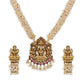 Gold-Polished Pink White Stones-Studded Beaded Jewellery Set - Ruby Raang - Swadesiicart