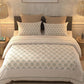 BELLA CASA Beige & Off White Ethnic Motifs 350 TC King Bedsheet with 2 Pillow Covers