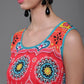Aks Floral Printed Sleeveless Cotton Silk Anarkali Kurta