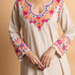 HOUSE OF KARI Floral Embroidered Chikankari Kurta With Palazzo | Swadesiicart