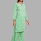 ADA Floral Embroidered Long Sleeves Regular Lucknowi Chikankari Kurta With Palazzos | Swadesiicart