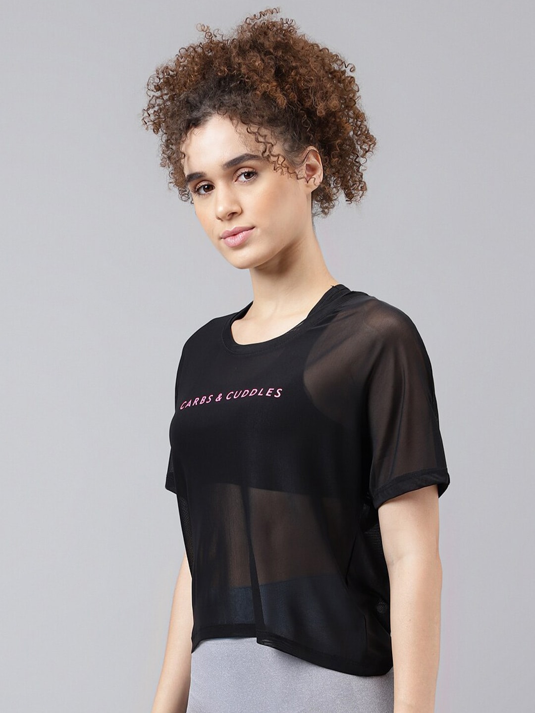 MKH Typography Printed Relaxed Fit Sheer Dri-FIT T-shirt - Swadesiicart