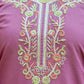 The52 Purple Women's Beautiful Embroidered Viscose Chanderi Silk Fabric with Straight Kurta, Pant and Dupatta Set - Swadesiicart