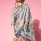 Tikhi Imli Grey Saree with Zari border | Swadesiicart