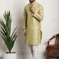 Sojanya Men Lime Green Ethnic Motifs Printed Kurta with Pyjamas & Nehru Jacket | Swadesiicart