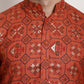 Sojanya Men Orange Printed Cotton Linen Kurta with Churidar | Swadesiicart