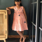 ArthLife Peach Flower Embroidered Tiered Dress