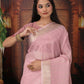 Shree Shyam Fashion Organza Light Pink Saree