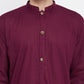 Even Apparels Maroon Pure Cotton Men's Sherwani Kurta With Open Front | Swadesiicart