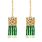 Mominos Fashion Johar Kamal Gold-Polished Kundan & Pearls Necklace Green/Golden Color Choker Set | Swadesiicart