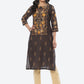 Biba Women Floral Printed Boat Neck Cotton Kurta - Swadesiicart