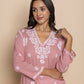 HOUSE OF KARI Floral Embroidered Fizaa Chikankari Pure Cotton Straight Kurta | Swadesiicart