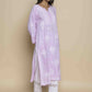 HOUSE OF KARI Floral Embroidered Chikankari Straight Kurta | Swadesiicart