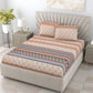 BOMBAY DYEING Brown & Blue Ethnic Motifs Cotton 250 TC King Bedsheet With 2 Pillow Covers - Swadesiicart