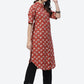 Biba Women Red Ethnic Motifs Printed Kurta - Swadesiicart