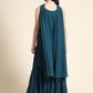 Kalini Women Teal Floral Embroidered Kurta with Sharara & Dupatta | Swadesiicart