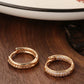 Shining Diva Rose Gold Contemporary Hoop Earrings - Swadesiicart