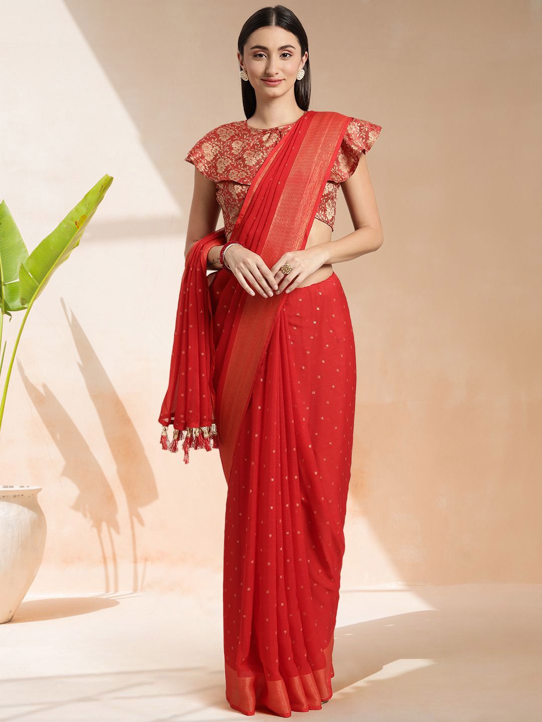 Mitera Floral Printed Ready to Wear Saree | Swadesiicart