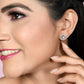 Shoshaa Set of 2 Silver-Toned Ad Stones Contemporary Studs Earrings - Swadesiicart