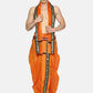 Sethukrishna Men Orange Solid Readymade Dhoti Pants With Angavastram | Swadesiicart