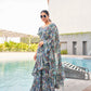 Tikhi Imli Floral printed ruffled saree | Swadesiicart