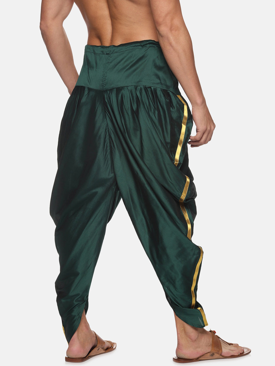 Sethukrishna Men Dark-Green Solid Dhoti Pants | Swadesiicart