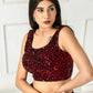 Amodini Designer Studio Women's Velvet Red Sleeveless Blouse