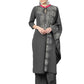 Ahalyaa Grey Crepe Printed Kurta Palazzo Set With Dupatta | Swadesiicart
