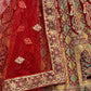 Jyoti Fashion Women's Red Velvet Fancy Dori, Zari with Multi Thread Embroidered Wedding Lehenga Choli | Swadesiicart