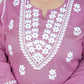 Miravan Women's Plus Size Chikankari Embroidery Pink Straight Kurta And Palazzo Set | Swadesiicart
