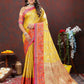 Lorenvalley Fashion Yellow Kanjivaram Silk Woven Design with Zari Weaving Saree - Swadesiicart