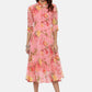 Souchii Women Pink Floral Printed A-Line Dress - SOUCHII