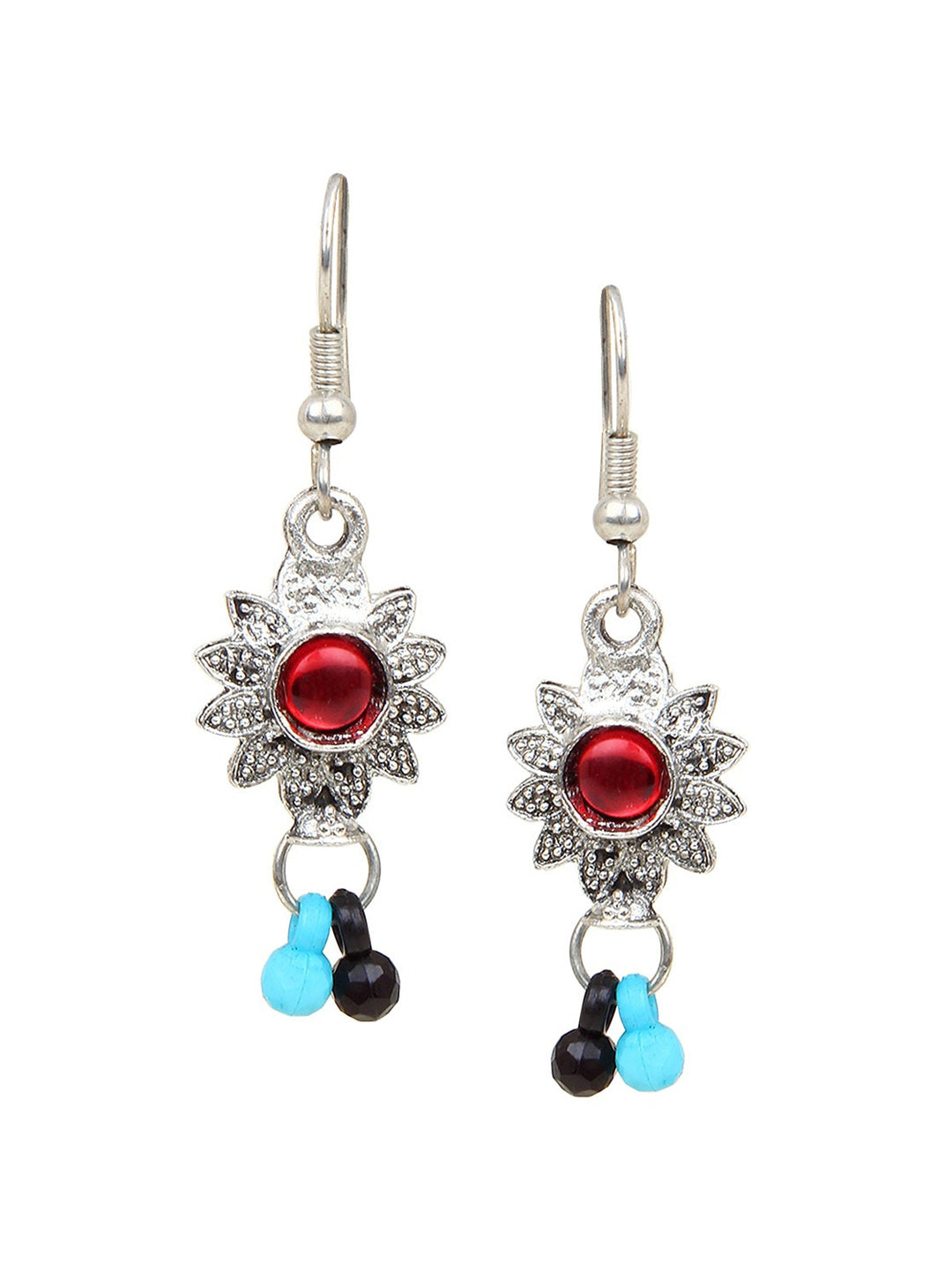 Cardinal Multi-Colored Heart Oxidised Long Jewellery Set - Swadesiicart