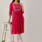 Kalini Ethnic Motifs Printed Mirror Work Kurta - Swadesiicart