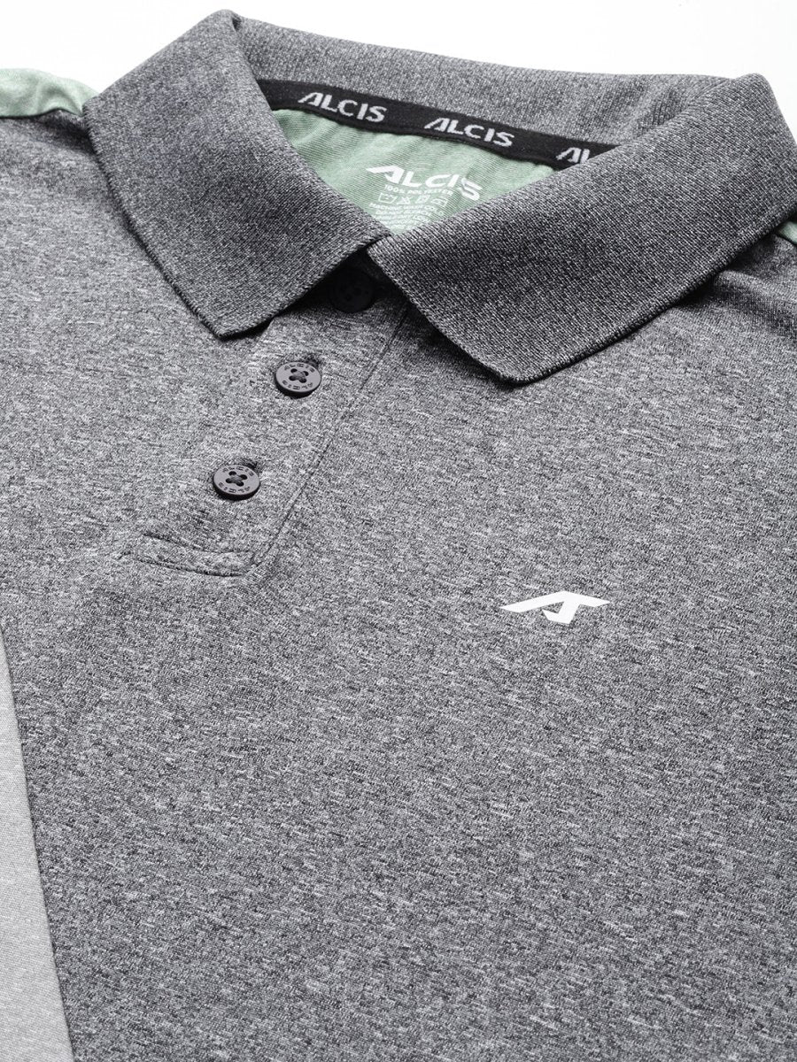 Alcis Colourblocked Polo Collar Anti Static Slim Fit T-shirt | Swadesiicart