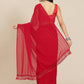 Tikhi Imli Red Striped Saree | Swadesiicart