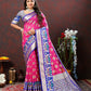 Lorenvalley Fashion Pink Organza Silk Woven Design with Meenakari Weaving Saree - Swadesiicart
