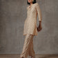 trueBrowns Beige White Printed Silk Co-Ord Set - Swadesiicart