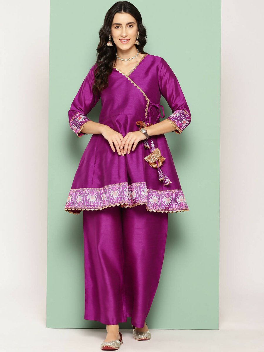 Ahalyaa Women's Traditional Wear Co-ods - Purple | Swadesiicart