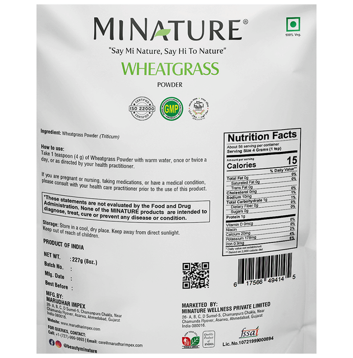 Minature Wheat Grass Organic Powder | Swadesiicart