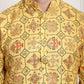 Sojanya Men Yellow Ethnic Motifs Printed Kurta with Churidar | Swadesiicart