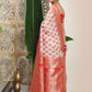 Shree Shyam Fashion Linen Cotton Red & White Saree