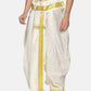 Sethukrishna Men Cream-Coloured Solid Readymade Dhoti Pants | Swadesiicart