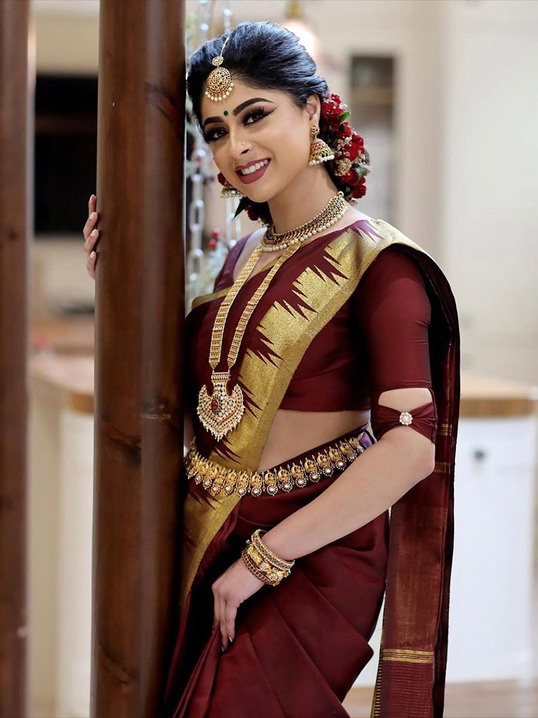 Kalini Woven Design Zari Banarasi Saree | Swadesiicart