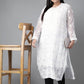 ADA Women Plus Size White Chikankari Embroidered Handloom Kurta with Inner | Swadesiicart
