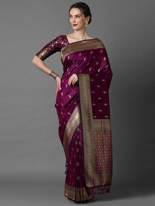 Mitera Woven Design Zari Silk Blend Banarasi Saree | Swadesiicart