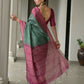 Vishnu Weaves Women's Wine Soft Tussar Silk Printed Saree with Blouse - Swadesiicart