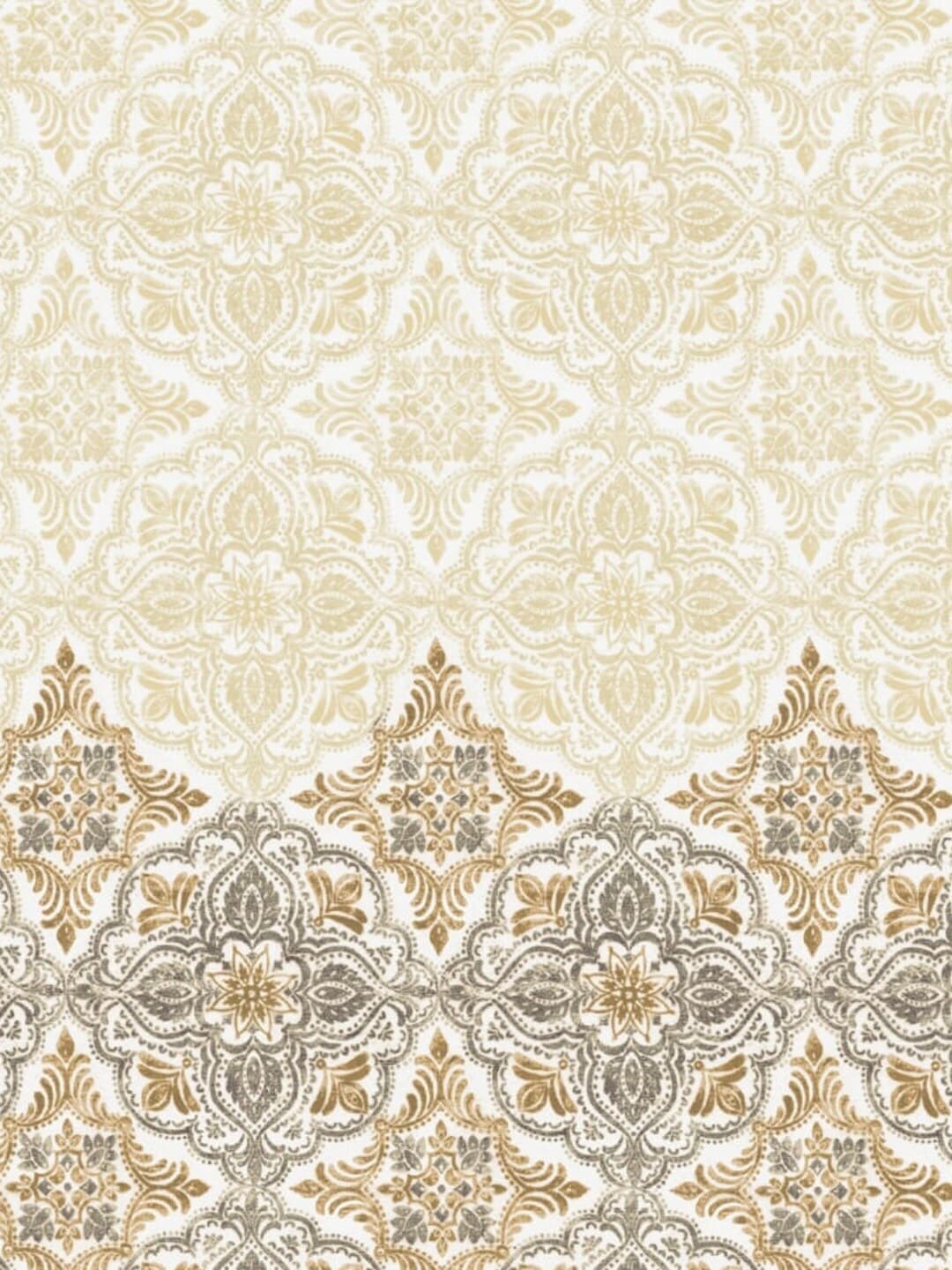 DDecor Beige & Grey Ethnic Motifs 180 TC Cotton 1 King Bedsheet with 2 Pillow Covers - Swadesiicart